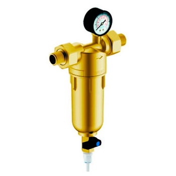 Магистральный фильтр Гейзер Бастион 122 с манометром для холодной и горячей воды 1/2 - Фильтры для воды - Магистральные фильтры - Магазин электрооборудования для дома ТурбоВольт